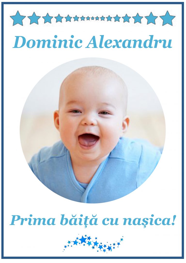 personalizare prima baita baieti