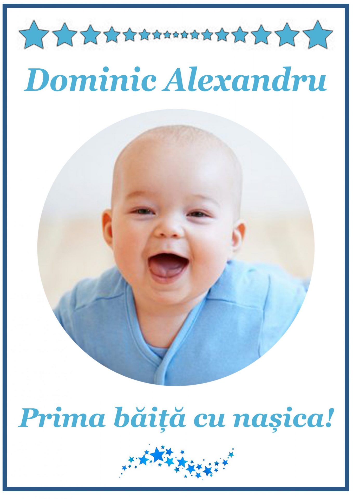 personalizare prima baita baieti