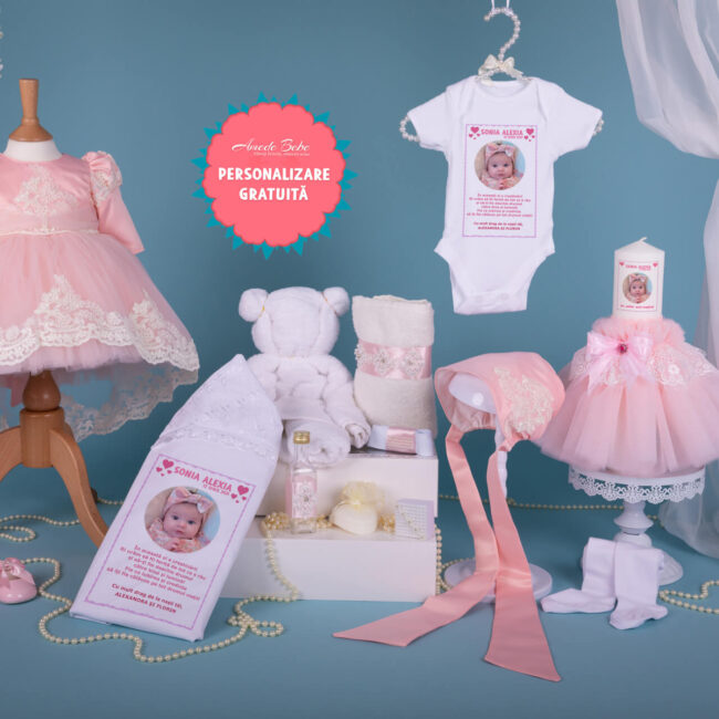 Trusou Botez Fata Caroline Culoare Roz • AmedeBebe.com