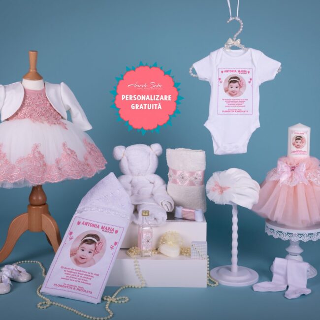 Trusou Botez Fata Prințesa Milla Culoare Roz • AmedeBebe.com
