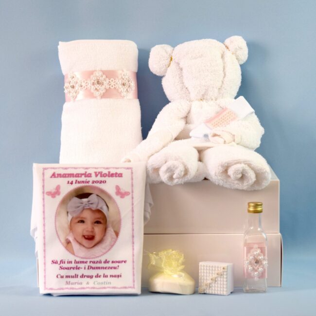 Set Trusou de Botez MARGUERITTE complet, personalizat gratuit Set Trusou de Botez MARGUERITTE complet, personalizat gratuit