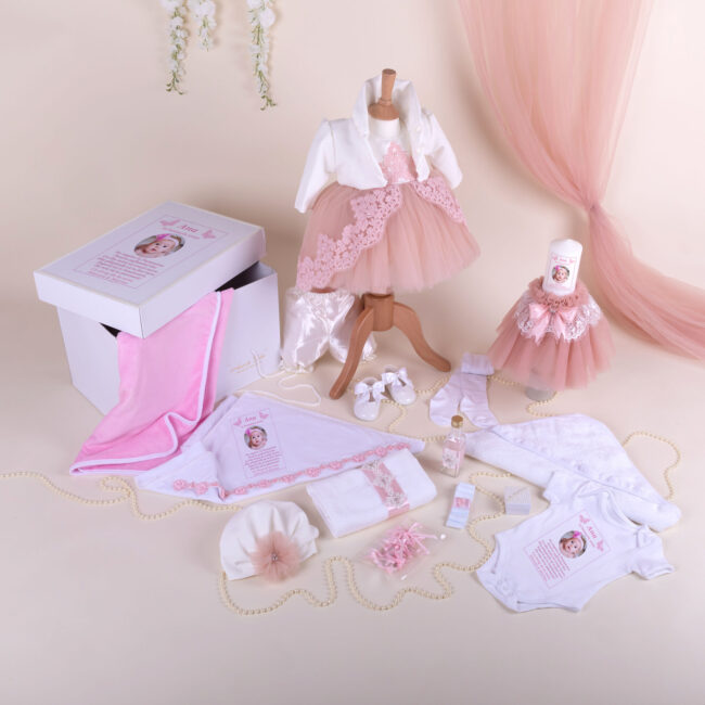 Set Botez Fata Complet Margueritte 17 Piese • AmedeBebe.com