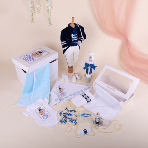Set Botez Baiat Redingotă Bleumarin 19 Piese • AmedeBebe.com