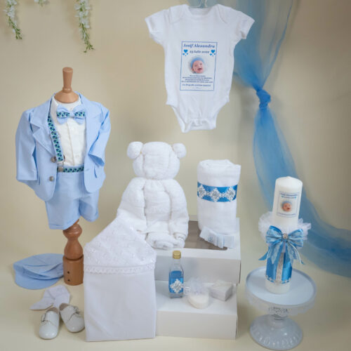 SET TRUSOU BOTEZ BAIAT JULES 0-12 luni "Standard" 16 piese
