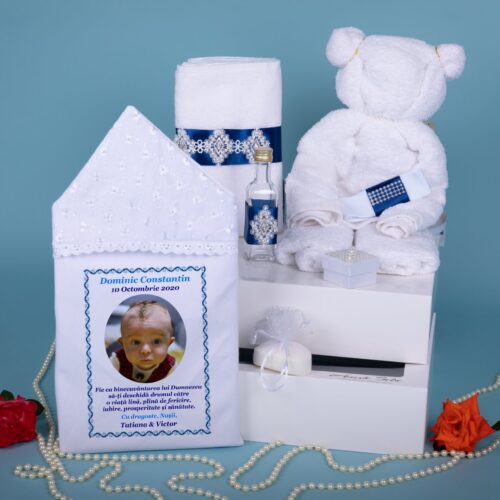 Trusou Biserică Botez Băiat - Culoare Bleumarin - Amede Bebe SRL