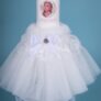 Lumânare botez fetiță cu tull și dantelă roz albă-ivoire, conține ceară de cea mai bună calitate, accesorizată manual pe AmedeBebe.com