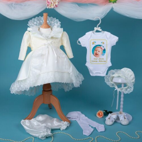 Rochiță Botez Mica Printesa Alexandra & Accesorii
