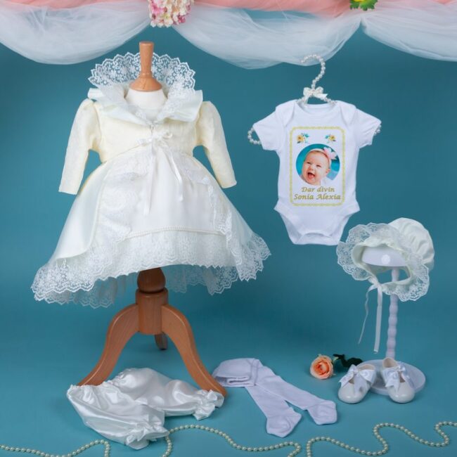 Rochița Botez Prințesă Alexandra Alb-Ivoire Amede Bebe SRL