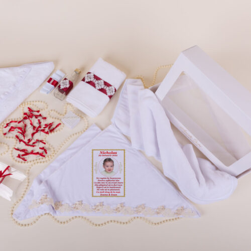 Trusou Biserică Botez Deluxe Burgundy Unisex - Amede Bebe SRL