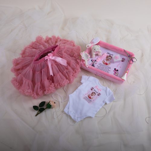 Set Moț Roz Catifea Patrat + Ținută Aniversară