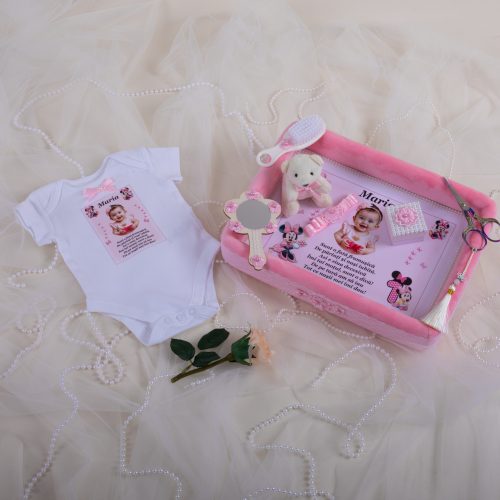 Set Tăvița de Moț Roz Catifelată Pătrată + BODY