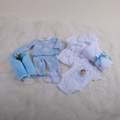 Trusou (set) Băița de a doua zi băiat BLEU cu ursuleți